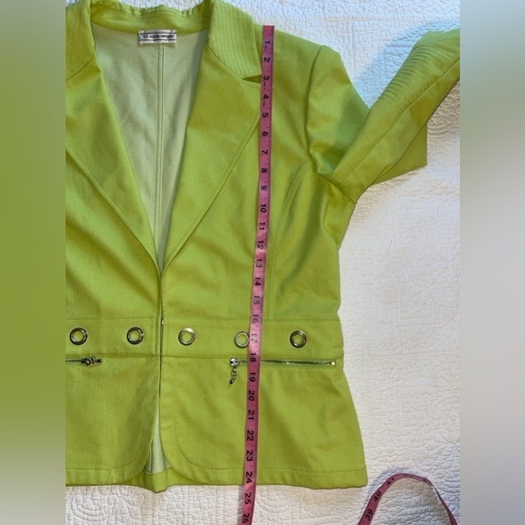 St John Sport Jacket Blazer Cardigan Neon Bright Green - Picture 5 of 8